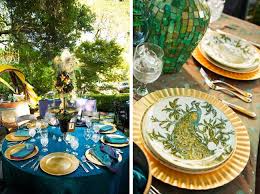 My living room decor is the perfect setting for a peacock themed party favorite things party bee theme party themes. Peacock Themed Wedding In Backyard Garden