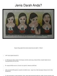 Jika anda bingung, berikut ini tipe darah yang mungkin. Darah Dan Personaliti Kajian Jepun