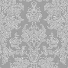 Black And Silver Wallpaper B Q Buckingham Silver Damask Metallic Wallpaper Departments Diy At B Q Silver Effect Wallpaper Metallic Wallpaper Diy Wallpaper