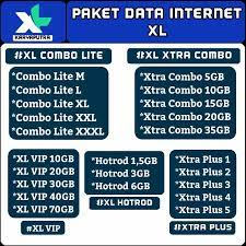 Jual voucher xl combo lite 6 gb ( hybrid 1+ ) dengan harga rp26.625 dari toko online data store cellular, kota tangerang selatan. Paket Data Xl Xtra Combo Lite Hotrod Mini 1gb 2gb 3gb 4 5gb 7gb 10gb 13gb 25gb 37gb Vip S M L Xl Xxl Shopee Indonesia