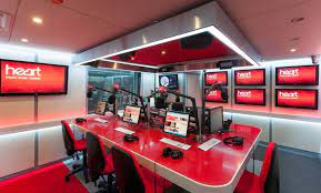 Desking At Heart Radio Station Studio In Hot Red Corian By Knotty Ash Woodworking Ltd Http Www Cduk Home Studio Setup Podcast Studio Recording Studio Design