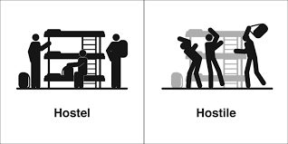 Hostel Vs Hostile Via Homophones Weakly Homophones Easily Confused Words English As A Second Language