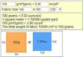 The gram (si unit symbol: Textile Fabric Weight And Conversions G M Gsm Oz Yd