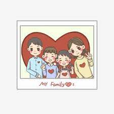 صورة عائلتي أربعة صورة عائلية عائلة متناغمة ملصق صغير لطيف عائلة اسلوب لطيف قلب أحمر png وملف psd للتحميل مجانا my family photo fantasy posters 2000 cartoons