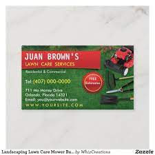 Landscaping Lawn Care Mower Business Card Template Zazzle Com Lawn Care Cleaning Business Cards Lawn Care Business Cards