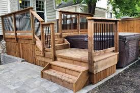 Swivels in or out, then locks in place for entry or exit. Top 80 Best Hot Tub Deck Ideas Relaxing Backyard Designs