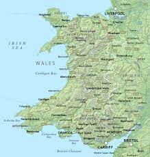 Districts and major cities in wales. Map Of Wales With Relief And Cities Wales United Kingdom Europe Mapsland Maps Of The World