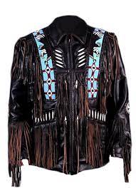 Sleekhides Men S Cowboy Leather Jacket Beaded Bones Fringes At Amazon Men S Clothing Stor Real Leather Jacket Fringe Leather Jacket Men S Coats And Jackets