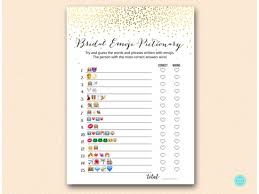 You can either print that image right away or save it to print later. Gold Confetti Bridal Emoji Game Printabell Express
