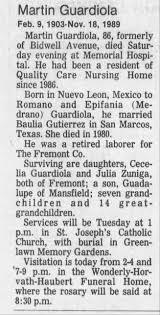 Obituary for Martin Guardiola