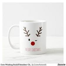 Cute Winking Rudolf Reindeer Christmas Coffee Coffee Mug Zazzle Com In 2021 Christmas Coffee Personalized Christmas Mugs Mugs