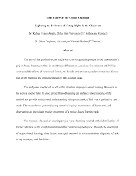 Pdf That S The Way The Cookie Crumbles Exploring The Evolution Of Voting Rights In The Classroom