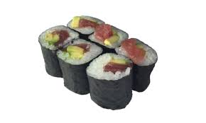 Tuna 3 pcs, salmon 3pcs, white tuna 3pcs, eel 3pcs, surf clam 3pcs, inari (sweet bean curd) 3pcs; Tekka Avo Maki Thunfisch Avo 6st Umi Sushi