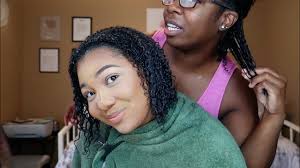 Sister Does My Natural Hair While I do My Makeup!