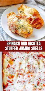 Spinach And Ricotta Stuffed Jumbo Shells Recipe Jumbo Shell Recipes Stuffed Shells Recipe Pasta Recipes