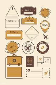 Glossy, matte, and transparent options in various sizes. Travel Stickers And Badge Set Vector Premium Image By Rawpixel Com Mon Travel Stickers Scrapbook Stickers Printable Print Stickers