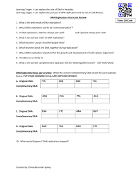 Monohybrid cross worksheet answer key, genetics problems worksheet. Dna Replication Interactive Activity Worksheet