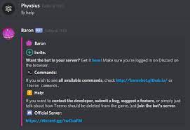 Invite the bot read the docs listen along with your friends. Baron A Lol Discord Bot