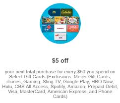 Cbs all access is a streaming service that allows its users to watch episodes of cbs shows the day after they air on tv. Meijer 5 Savings With Any 50 Gift Card Purchase Miles To Memories