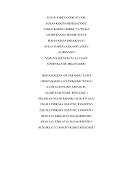 Bukan dengan kekuatanku bahasa batak karo. Bukan Karena Kekuatanku Nasi