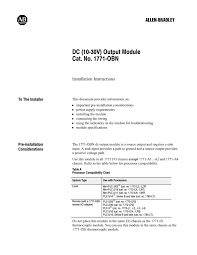 1771 2 168 Dc 10 30v Output Module Installation Instructions