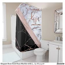 Elegant Rose Gold Faux Marble With Love Shower Curtain Zazzle Com Elegant Home Decor Black Gold Bedroom Rose Gold Shower Curtain