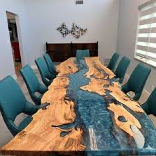 Crystal clear and uv stable, zero voc. Cedar Live Edge River Dining Table With Stone Resin In 2021 Wood Table Design Wood Resin Table Epoxy Wood Table