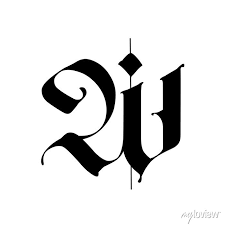 Arabic alphabet, second most widely used alphabetic writing system in the world (the latin alphabet is the most widespread). Letter W In The Gothic Style Alphabet The Symbol Is Isolated Fototapete Fototapeten Tattoo Identitat Einzelne Myloview De