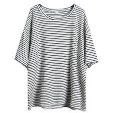 Black And Grey Striped Shirt Womens Sheinside Women S Grey Short Sleeve Striped Loose T Shirt Fashion Grey Shorts Grey Striped Shirt