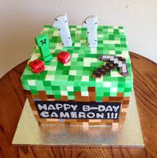 Birthday Party Ideas For 11 Year Old Boy Minecraft Cake For An 11 Year Old Birthday Boy He Was So Excited Birthday Cake For Him Boy Birthday Cake Birthday Cake Kids