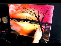 Use a dropper to add a generous amount of water into a well in your palette, then mix permanent carmine with a no. Simple Acrylic Sunset For Beginners Painting Lexi Journal