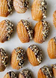 Brown Butter Bourbon Madeleines With Dark Chocolate Ganache And Pecans Wood Spoon Recipe French Cookies Madeleine Recipe Food