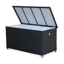 3,3 sur 5 étoiles 160. Coffre De Jardin Cassapanca Noir En Resine Tressee 170x82cm Malle De Rangement De Coussins