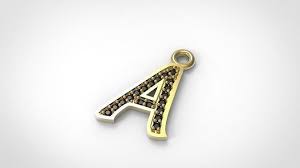 Alphabets Big A Letter Pendant 3d Print Model In 2020 Printed Jewelry Letter Pendants Jewelry Model