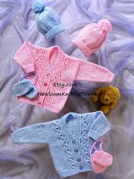 Great for more experienced knitters, or anyone looking for. Adorable Baby Boy Girl Cable And Lace Cardigans Hat Mitts Etsy In 2021 Baby Knitting Free Knitting Patterns Free Cardigans Knitting Patterns