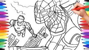 Lego spiderman coloring pages are a great way to get your kids coloring. Spider Man And Iron Man Coloring Pages Drawing Coloring Superheroes Coloring Book For Kids Youtube