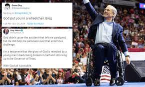 Make custom memes, add or upload photos with our modern meme generator! Gov Greg Abbott Claps Back At Twitter Troll Who Said God Put You In A Wheelchair Daily Mail Online