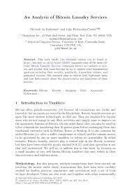 We wash your clothes in less than 24 hours. Pdf An Analysis Of Bitcoin Laundry Services