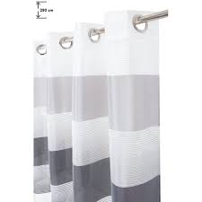 Les rayures verticales vont donner de la hauteur à vos fenêtres et à votre pièce. Voilage 140 X 280 Cm A Oeillets Grande Hauteur Tisse Rayures Horizontales Noir Blanc Gris