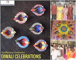 Keeping Alive The Spirit Of Diwali Employees Of Evoke Technologies Are Keeping Their Workplace Abuzz With Hand Painted Diwali Decorations Painting Competition