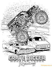 Monster truck for kids coloring page free. Grave Digger Monster Truck Racing Coloring Pages Transport Coloring Pages Coloring Pages For Kids And Adults