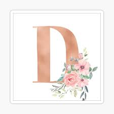 Free for commercial use no attribution required high quality images. Rose Gold Monogram Pink Flowers Over White Letter I Sticker By Kacao Redbubble