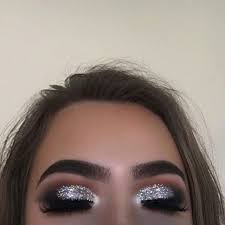 Black And Silver Glitter Eye Makeup Glitter Eye Silver Eye Makeup For Prom Prom Eye Makeup Black Eye Makeup Silver Eye Makeup