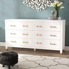 Camella Modern Contemporary Accent Mirror White And Gold Dresser Country Bedroom Design Double Dresser