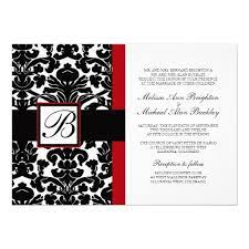 Damask Wedding With Black And Red Monogram Damask Wedding Invitation Monogram Wedding Invitations Red Wedding Invitations