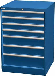 Modular drawer cabinets are the perfect place to keep your tools, machine parts, manuals and more, organized and accessible. Lista 7 Drawer Blue Steel Modular Storage Cabinet 33914631 Msc Industrial Supply