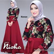 Model baju pesta kombinasi batik. Busana Muslim Kombinasi Batik Hijabfest