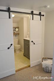 Easy Diy Double Barn Door Tutorial For Interior Sliding Barn Doors With A Budget Frie Barn Doors Sliding Interior Sliding Barn Doors Sliding Barn Door Bathroom