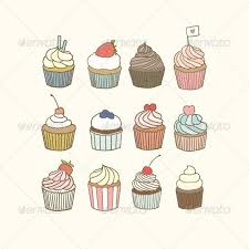 Yummy Cupcakes Cupcake Illustration Cupcake Drawing Cupcake Vector