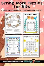 Puzzles are 100% free to play and work on desktop pc, mac, mobile and tablet. Spring Word Puzzles For Kids Woo Jr Kids Activities